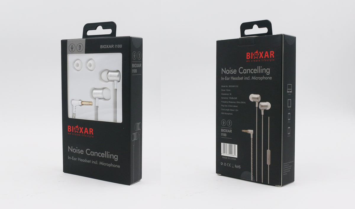 Bioxar - L100 - Écouteurs intra-auriculaires stéréo Argent pour mobile