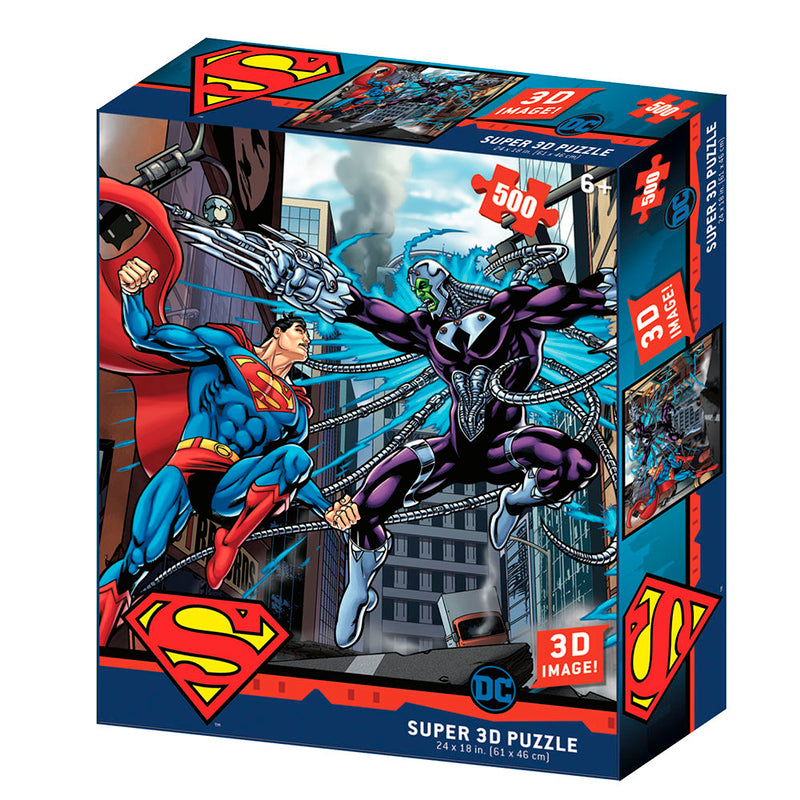 DC Comics - Puzzle lenticulaire Superman contre Brainiac 500 pcs 61x46 cm