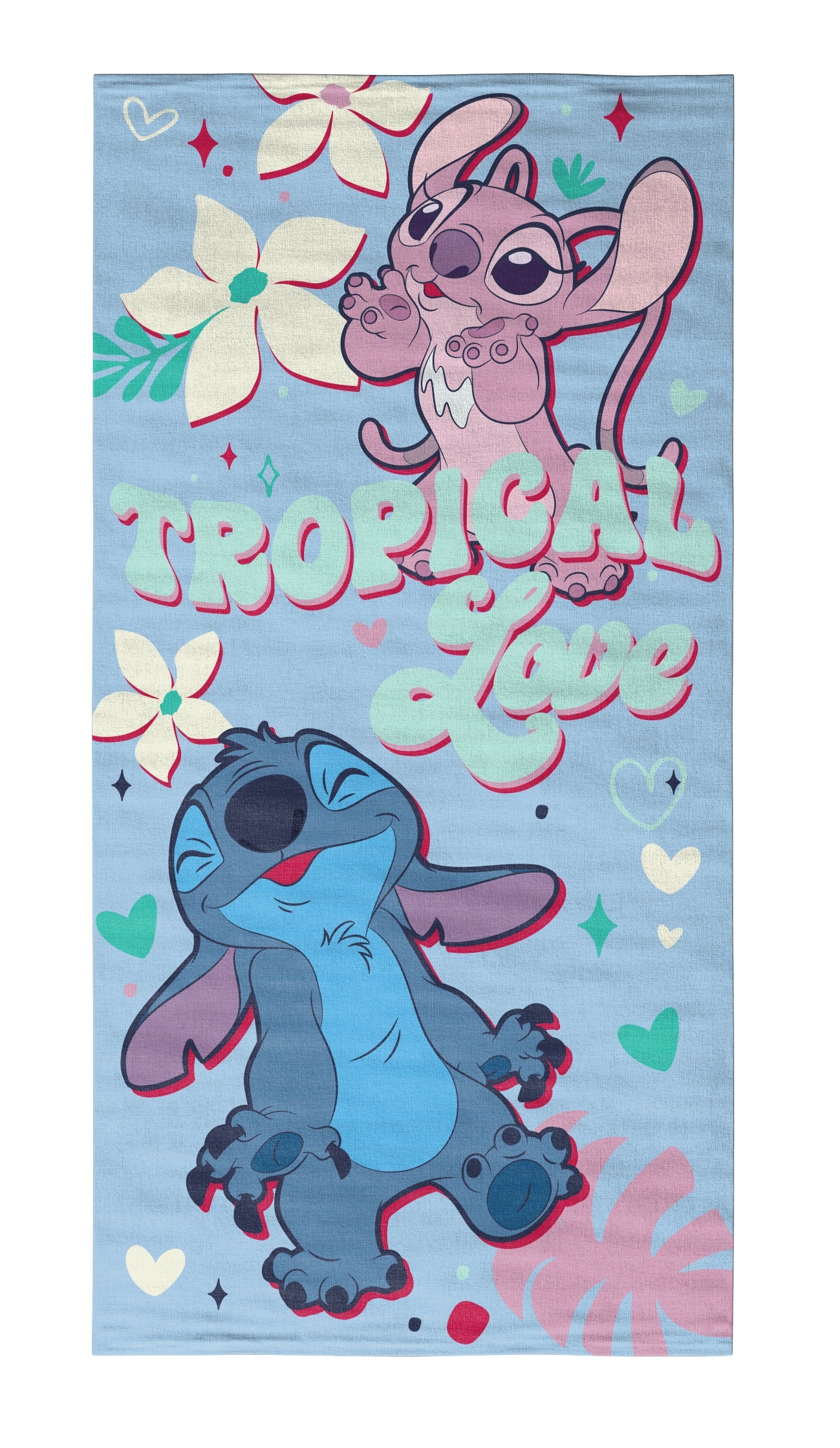 Disney - Lilo et Stitch - Serviette de plage en microfibre "Tropical Love" (140x70cm) - flash vidéo