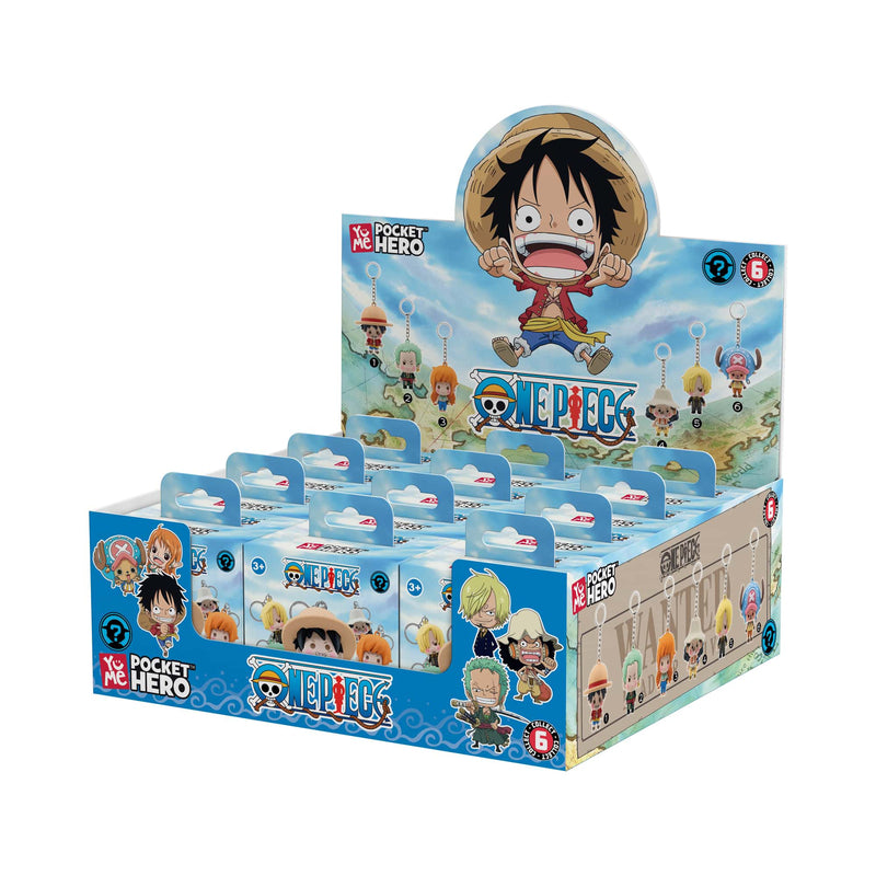 YuMe - Présentoir de porte-clés Pocket Hero One Piece Série 2 en boîtes surprises (12 boîtes)