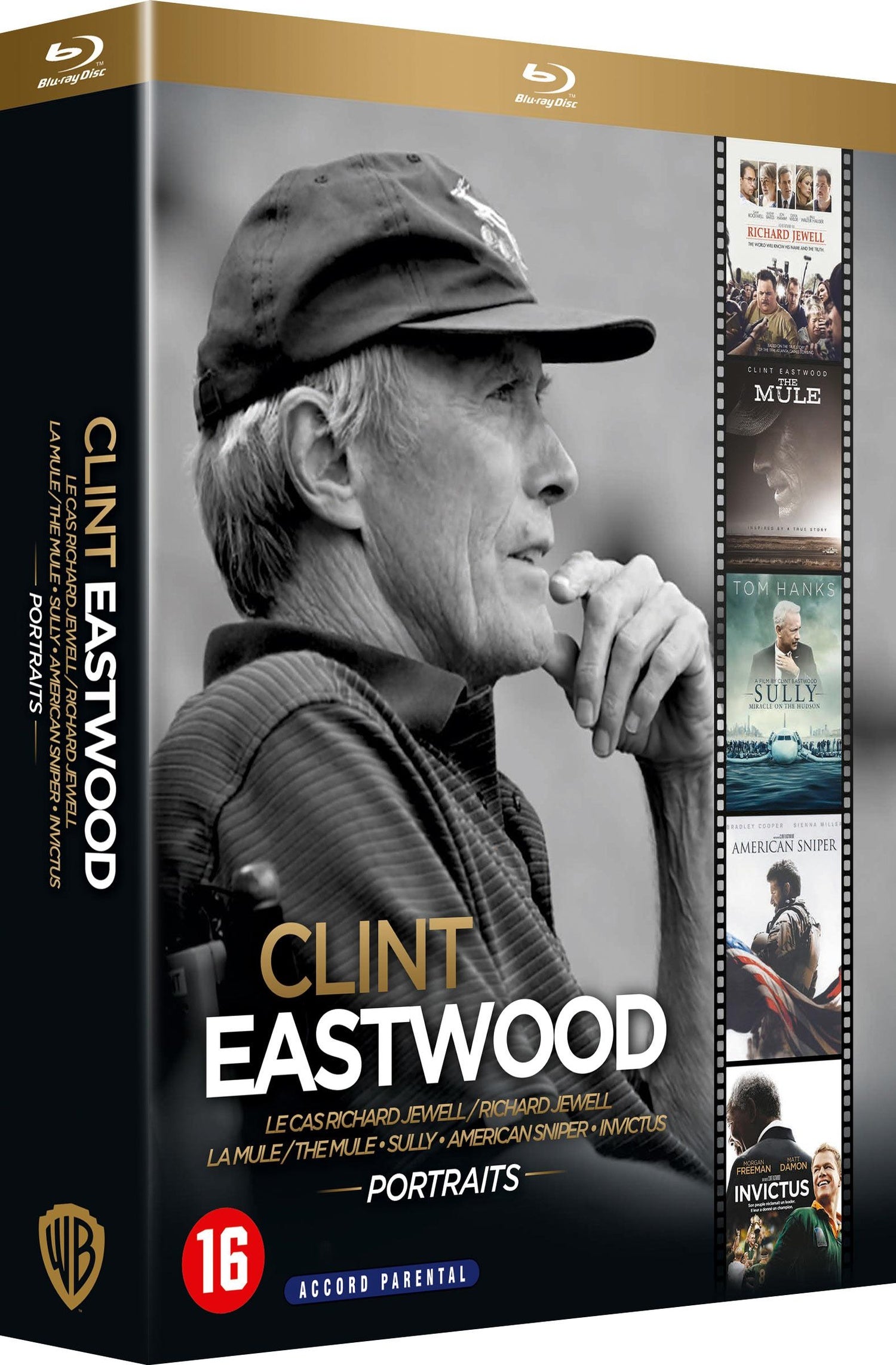 Clint Eastwood - Portraits - 5 films collection : Le Cas Richard Jewell + La Mule + Sully + American Sniper + Invictus [Blu-ray]