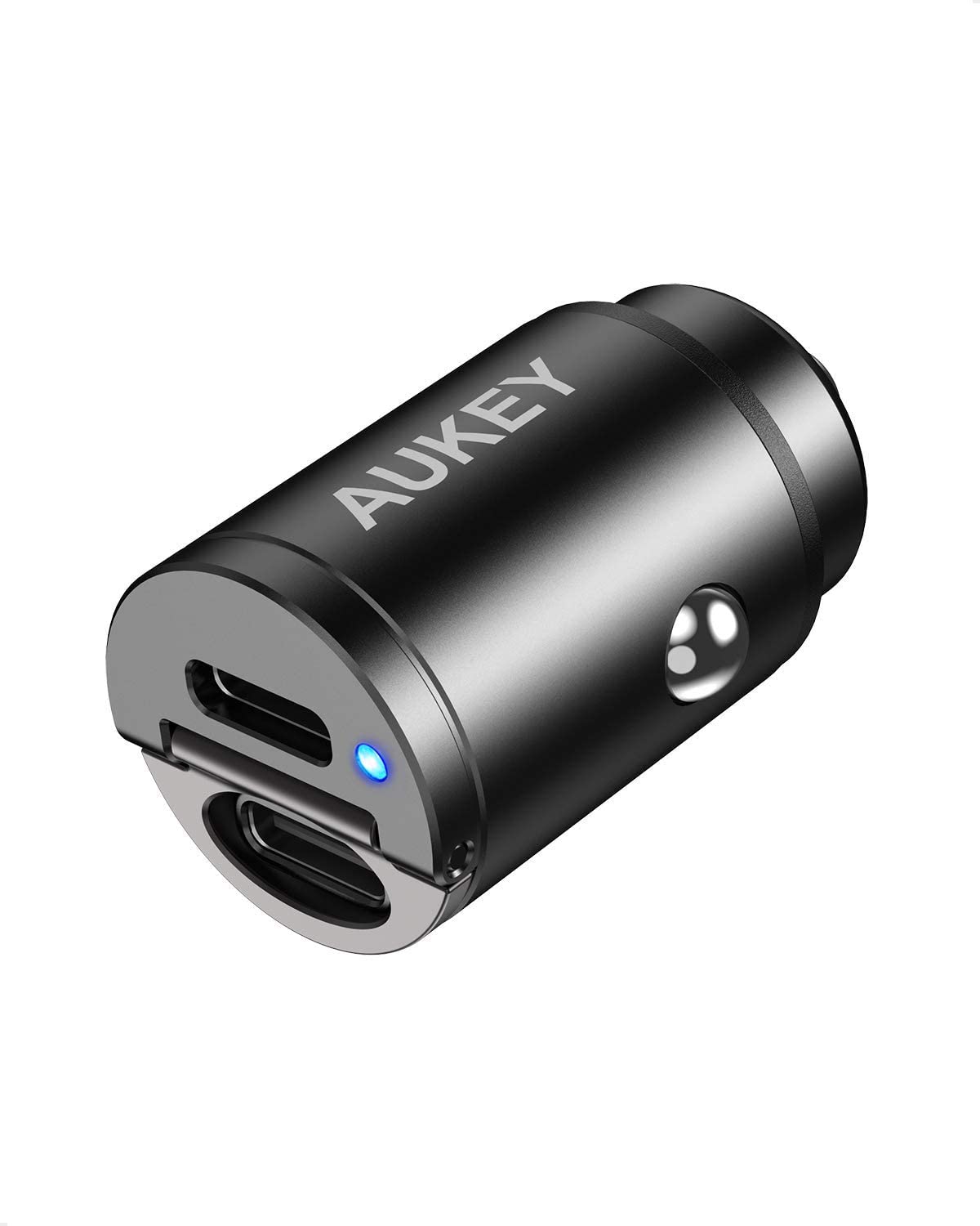 Aukey - Chargeur de voiture USB-C 30W à 2 ports Nano Series - flash vidéo
