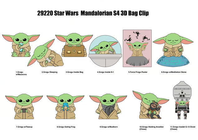 Star Wars - Assortiment en blind box de figurines de sac de collection Le Mandalorien en mousse (Série 4) (24 pcs)