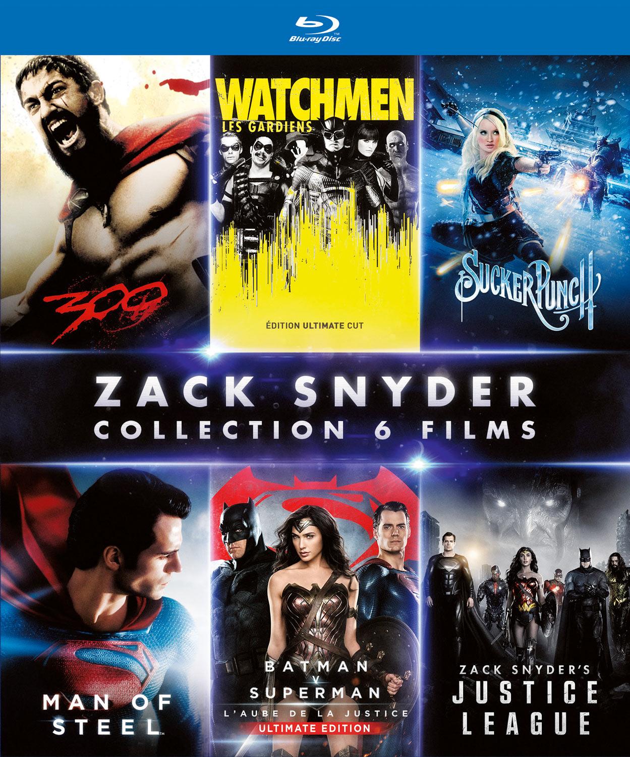 Coffret Zack Snyder : 300 + Watchmen + Man of Steel + Batman v Superman : L'aube de la justice + Zack Snyder's Justice League + Sucker Punch [Blu-ray]