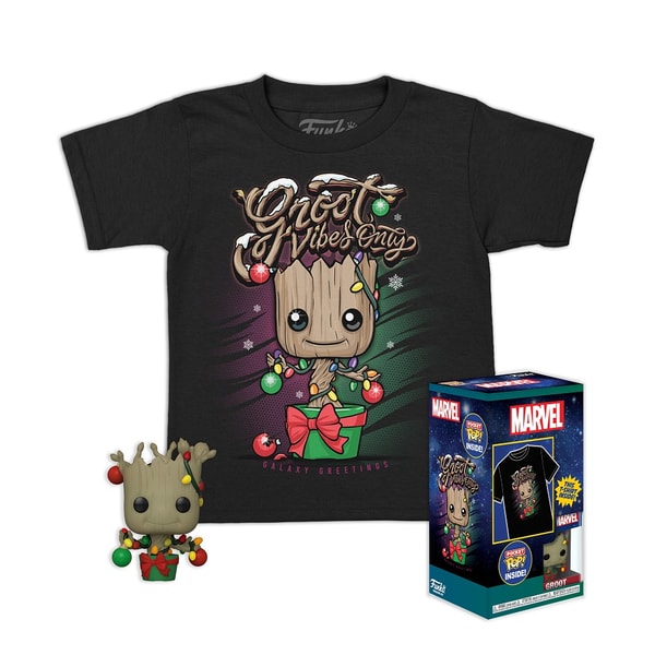 Funko Pocket Pop! & Tee: Guardians of the Galaxy - Holiday Groot - L - flash vidéo