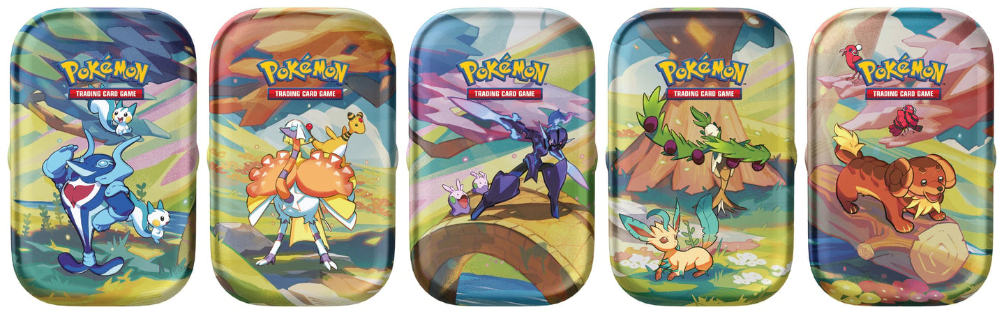 Pokémon TCG - Vibrant Paldea Mini Tin (Espathra / Goomy / Leafeon / Oricorio / Pachirisu - 1x random mini tin) - flash vidéo