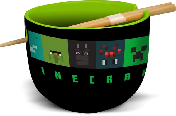 Minecraft - Bol à ramen avec baguettes Visages des personnages