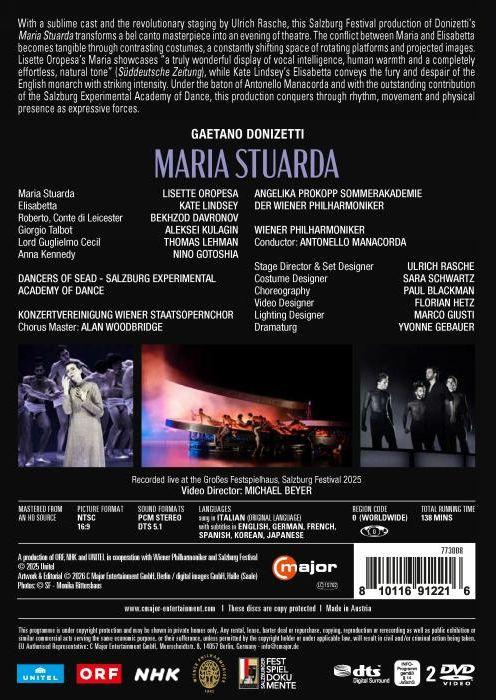 Donizetti : Maria Stuarda. Oropesa, Lindsey, Davronov, Kulagin, Lehman, Gotoshia, Manacorda, Rasche. [DVD]