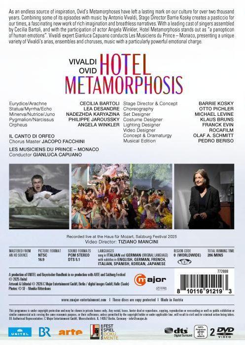 Vivaldi/Ovide : Hotel Metamorphosis. Bartoli, Desandre, Karyazina, Jaroussky, Winkler, Capuano, Kosky. [DVD]