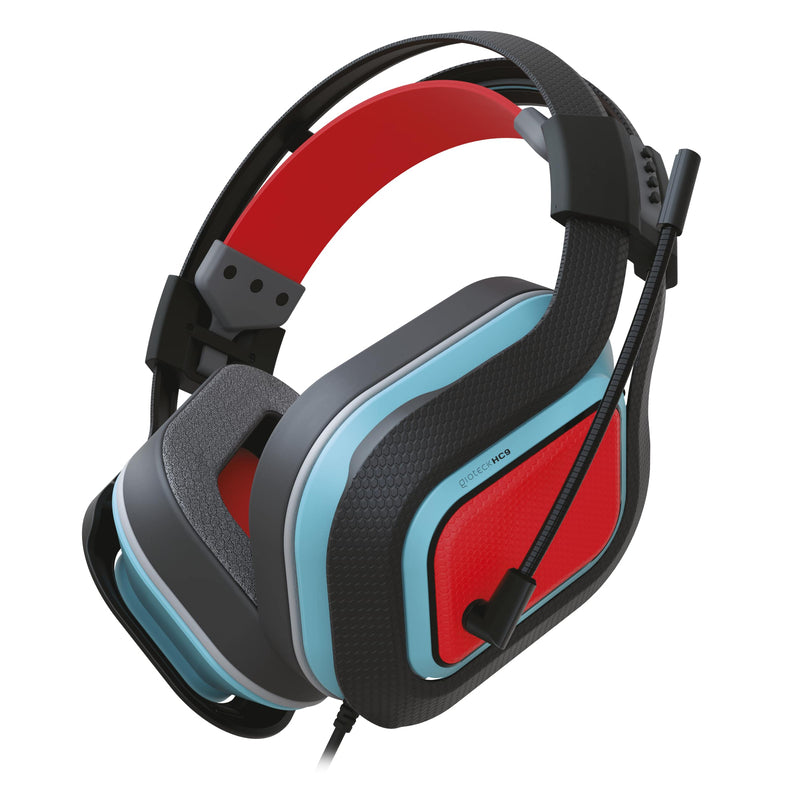 Gioteck - Casque de jeu stéréo filaire HC-9 Bleu et Rouge pour Nintendo Switch/Switch Lite, PC, Xbox, PS5, PS4, Mac et Mobile