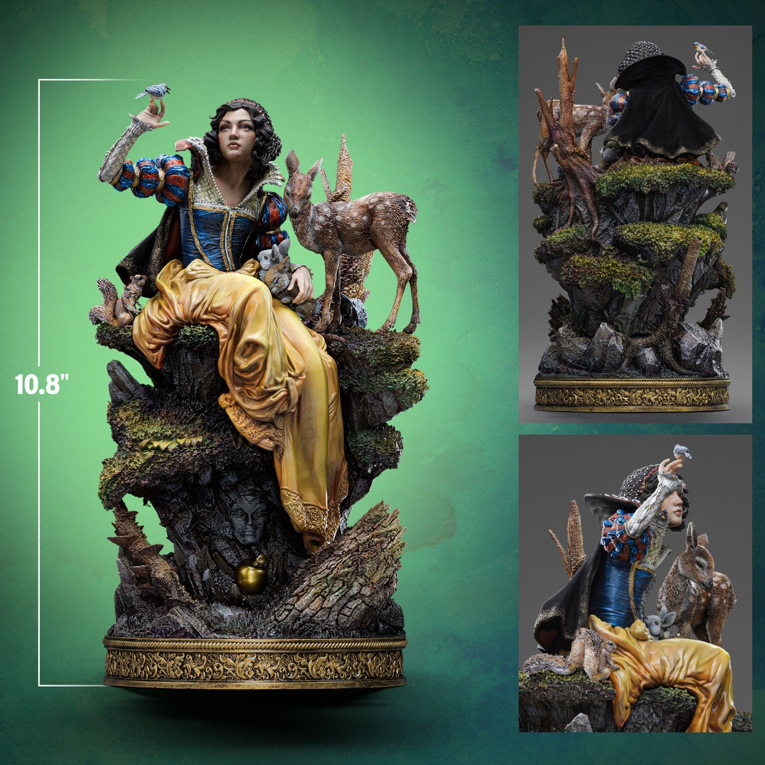 Iron Studios - Deluxe Art Scale 1/10 - Disney - Blanche-Neige et les Sept Nains - Blanche-Neige (Par Heather Edwards) Statue 27cm - flash vidéo