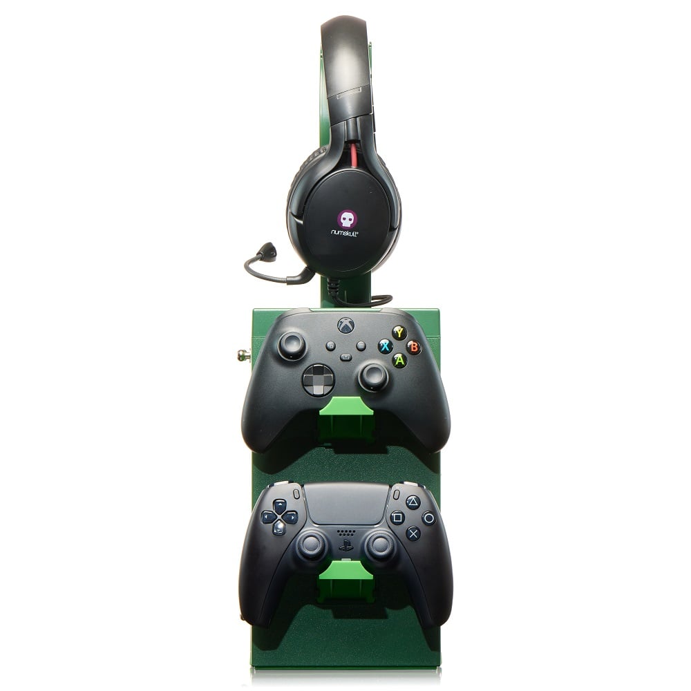 Numskull - Minecraft - Meuble de rangement de jeux inspiré du Creeper pour 4 manettes - 10 jeux - 1 casque - flash vidéo