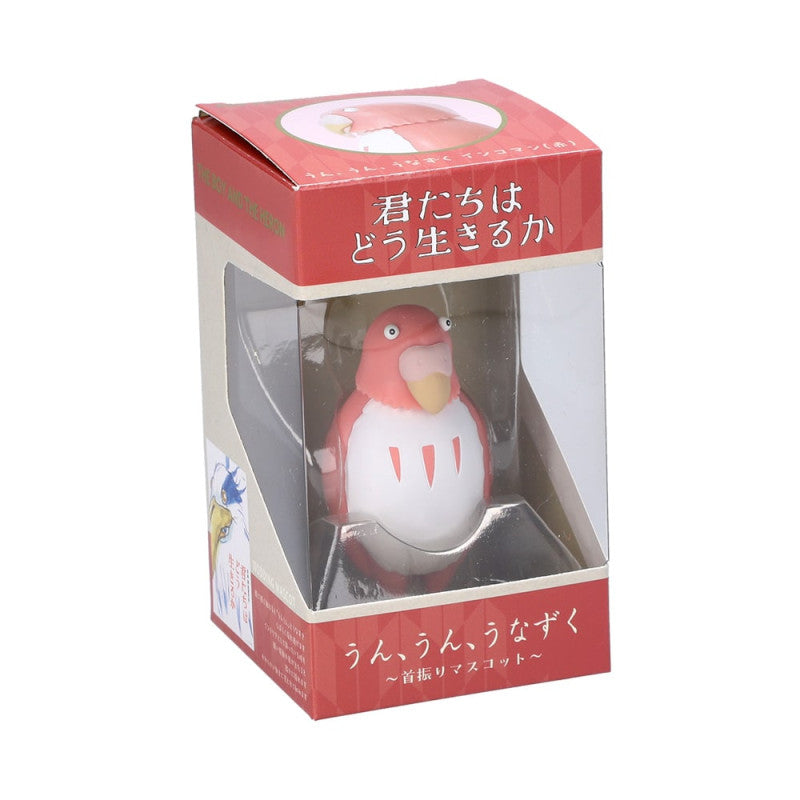FIGURINE BOBBLE HEAD PERRUCHE ROUGE - LE GARÇON ET LE HÉRON