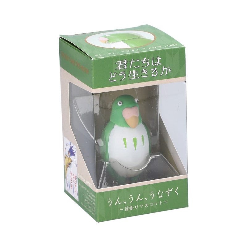FIGURINE BOBBLE HEAD PERRUCHE VERTE - LE GARÇON ET LE HÉRON