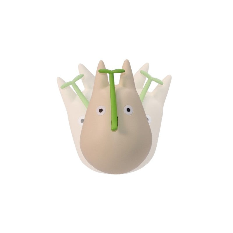 FIGURINE CULBUTO TOTORO BLANC AVEC FEUILLE - MON VOISIN TOTORO
