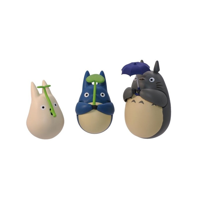 FIGURINE CULBUTO TOTORO BLEU AVEC FEUILLE - MON VOISIN TOTORO