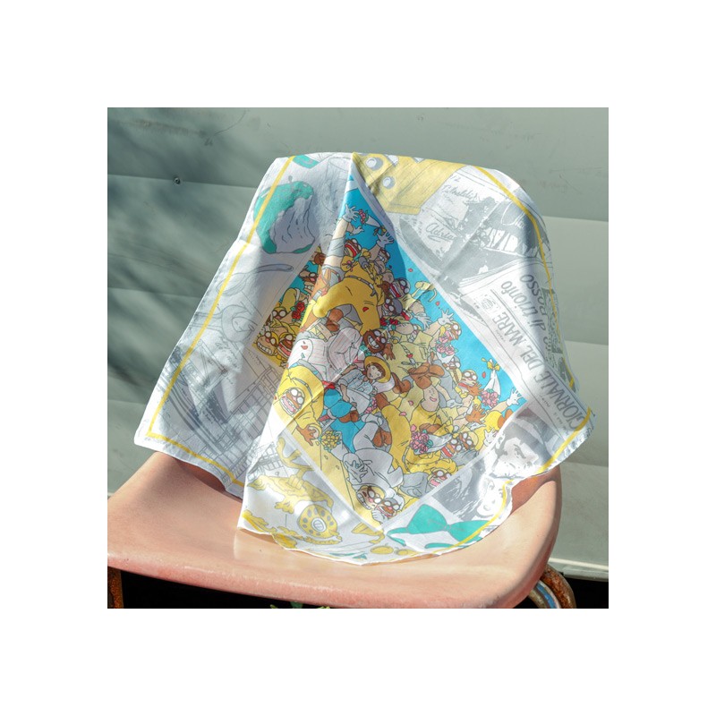 FOULARD PHOTO SOUVENIR 53X53CM - PORCO ROSSO
