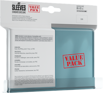 GG : 250 Just Sleeves - Value Pack Clear