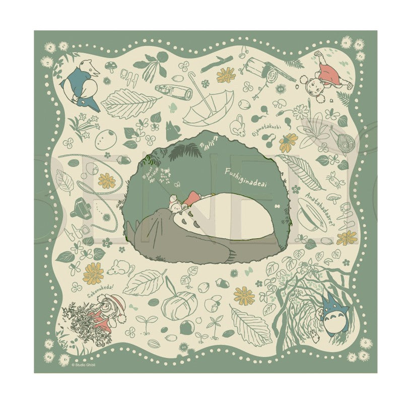 GRAND MOUCHOIR MYSTÉRIEUSE RENCONTRE 53X53 CM - MON VOISIN TOTORO