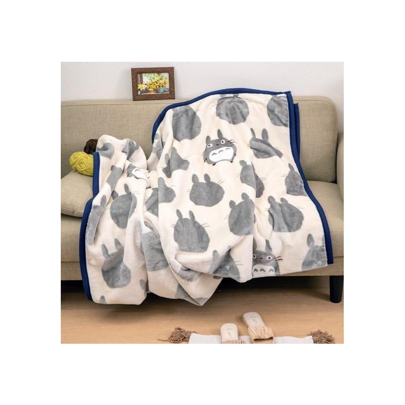 GRANDE COUVERTURE SILHOUETTE TOTORO GRIS 200X140 CM - MON VOISIN TOTO