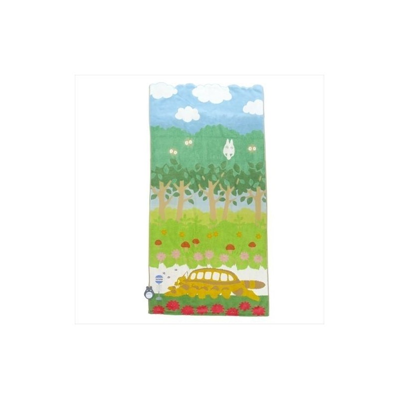 GRANDE SERVIETTE CHATBUS EN CHEMIN 60X120 CM - MON VOISIN TOTORO