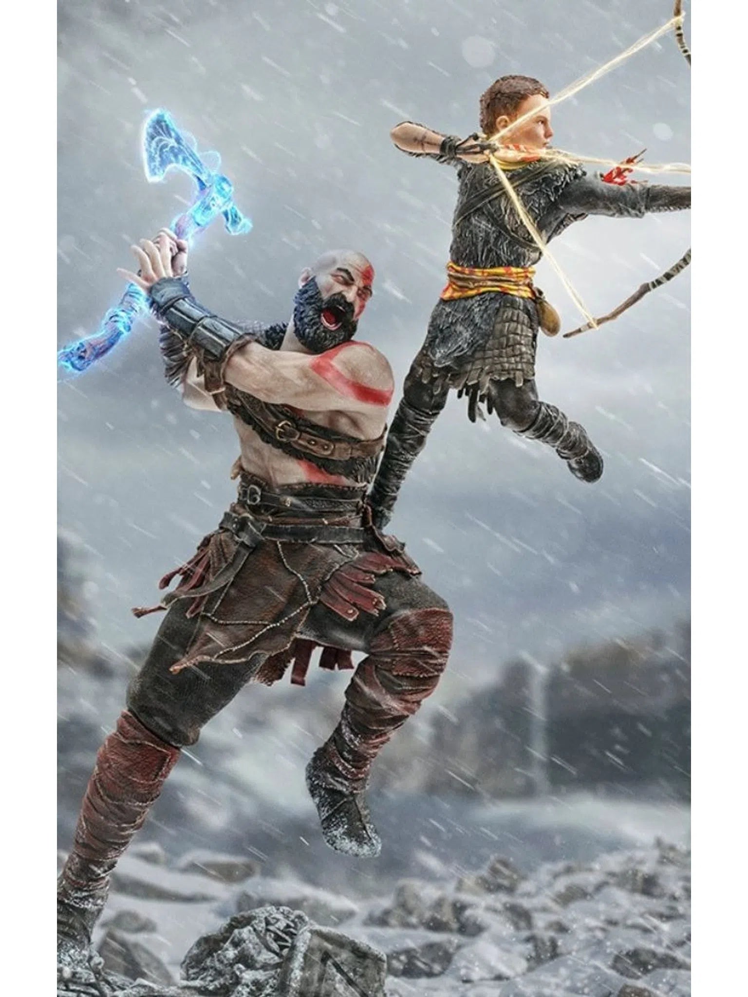 Iron Studios - BDS Arts Scale 1/10 - God of War - Kratos and Atreus Statue 34cm - flash vidéo