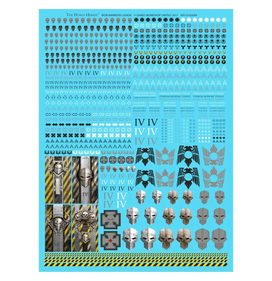 Planche de décalcomanies de la Légion des Iron Warriors