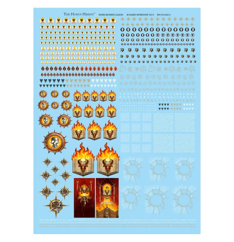 Planche de décalcomanies de la Légion des Word Bearers