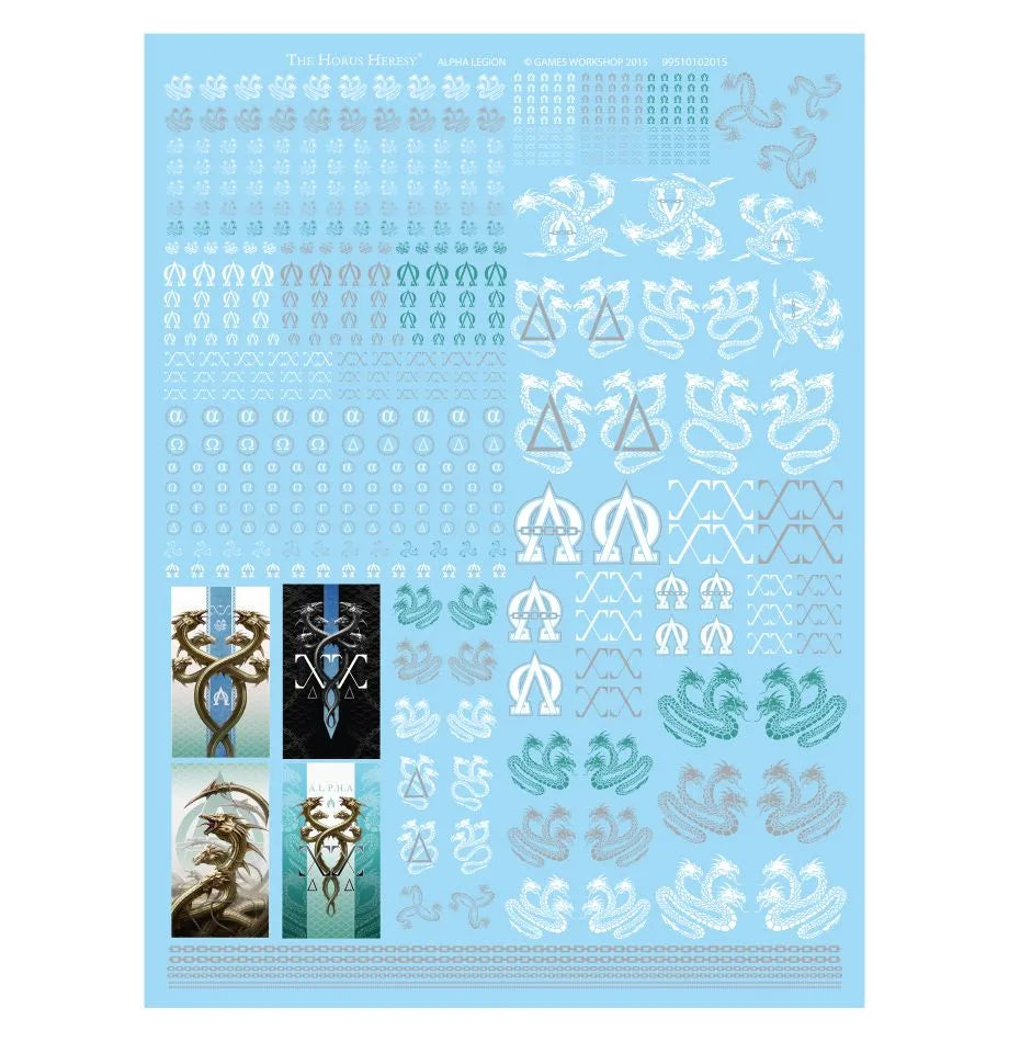 Planche de décalcomanies de l'Alpha Legion