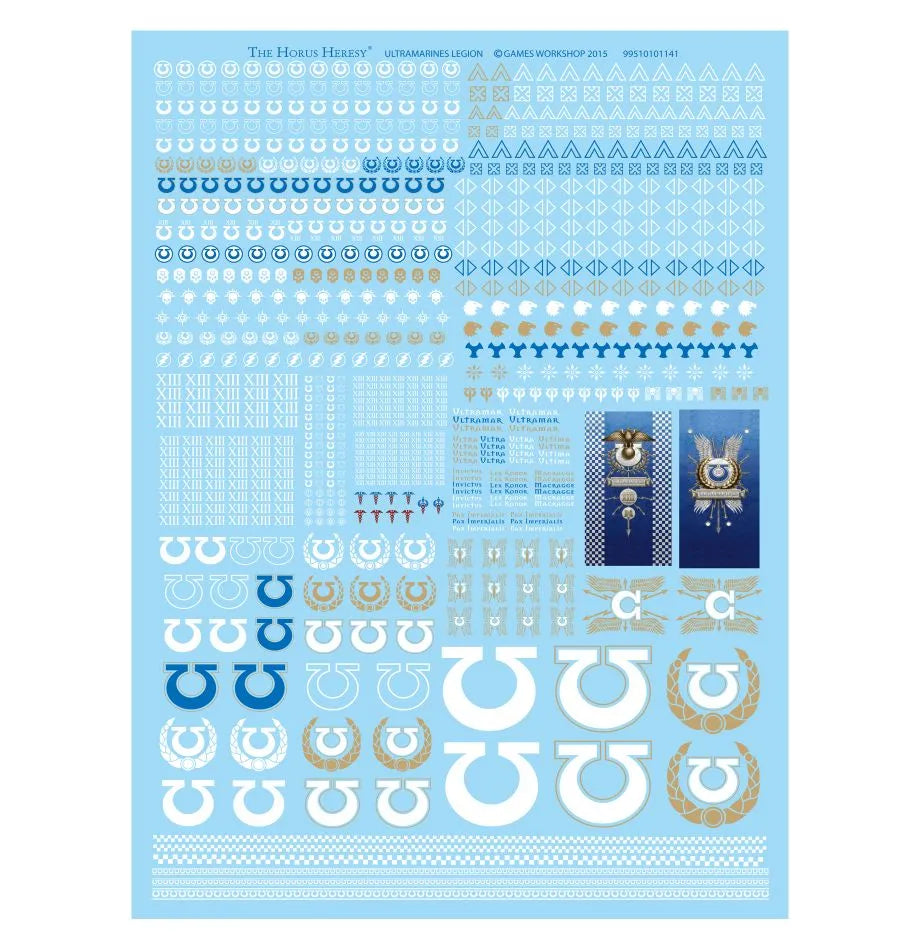 Planche de décalcomanies de la Légion des Ultramarines