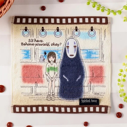 Ghibli - Le Voyage de Chihiro - Mini Serviette "Celluloïd Chihiro dans le train" 25x25cm - flash vidéo
