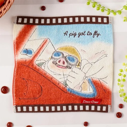 Ghibli - Porco Rosso - Mini Serviette "Celluloïd Hydravion de Marco" 25x25cm - flash vidéo
