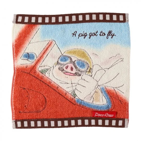 Ghibli - Porco Rosso - Mini Serviette "Celluloïd Hydravion de Marco" 25x25cm - flash vidéo