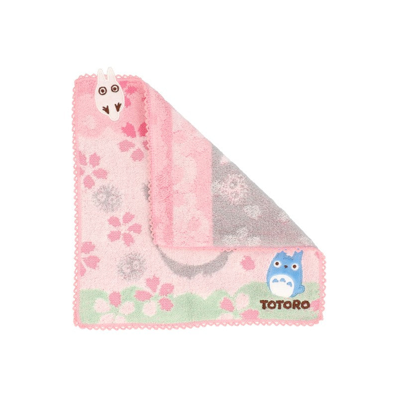 Ghibli - Mon voisin Totoro - Essuie-mains brodé Cerisiers en fleurs 25x25cm