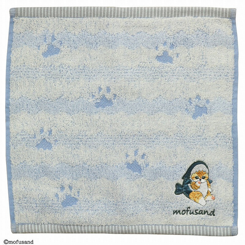 MINI SERVIETTE CHATON-NYAN EMPREINTE BLEU 25X25CM – MOFUSAND