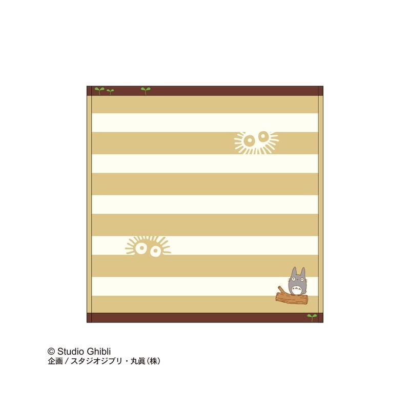 MINI SERVIETTE TOTORO RAYURES BEIGE 25X25CM - MON VOISIN TOTORO