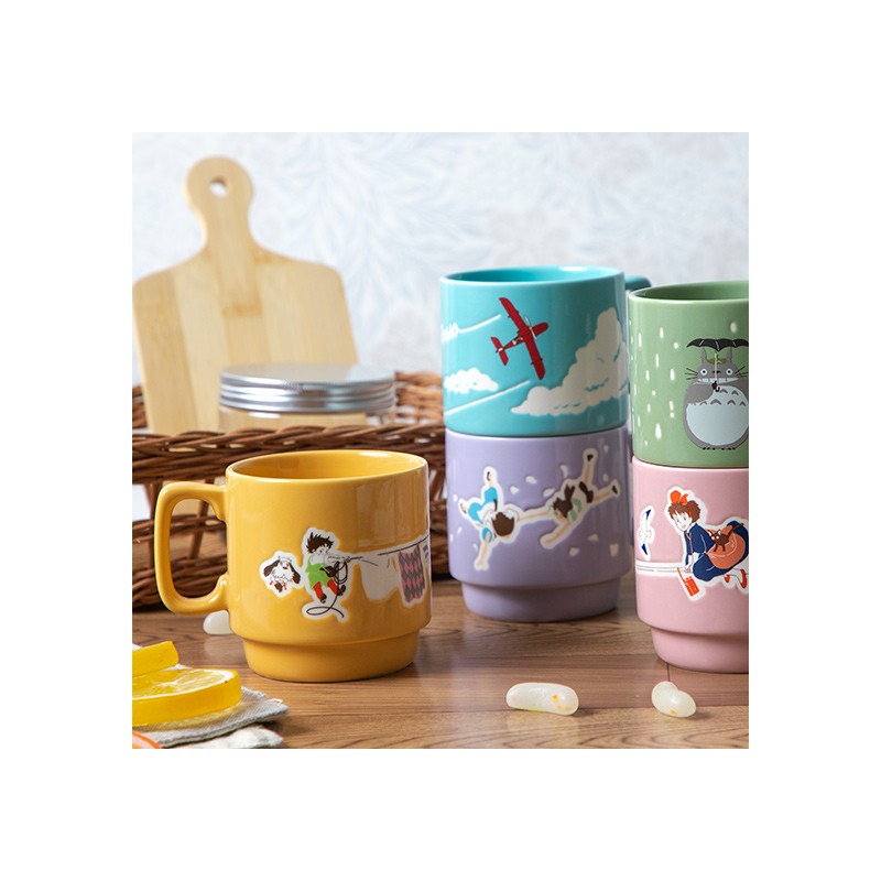 Ghibli - Mon Voisin Totoro - Mug en relief coloré "Totoro tenant un parapluie"
