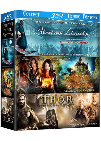 Coffret Heroic Fantasy : Abraham Lincoln, tueur de zombies + Hansel et Gretel : Chasseurs de sorciers + Thor et le marteau des Dieux [Blu-ray]
