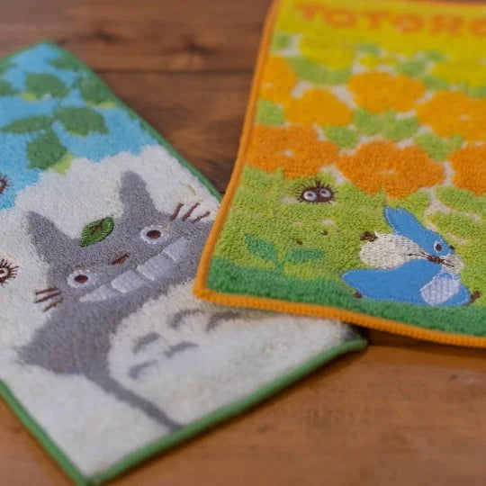 Ghibli - Mon Voisin Totoro - Pack de 2 Mini Serviettes "Totoro Gris et Bleu" 10x20cm - flash vidéo