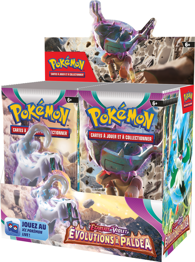 Pokémon JCC - Écarlate et Violet - Pack de Booster Évolutions à Paldea (Display x36) - flash vidéo