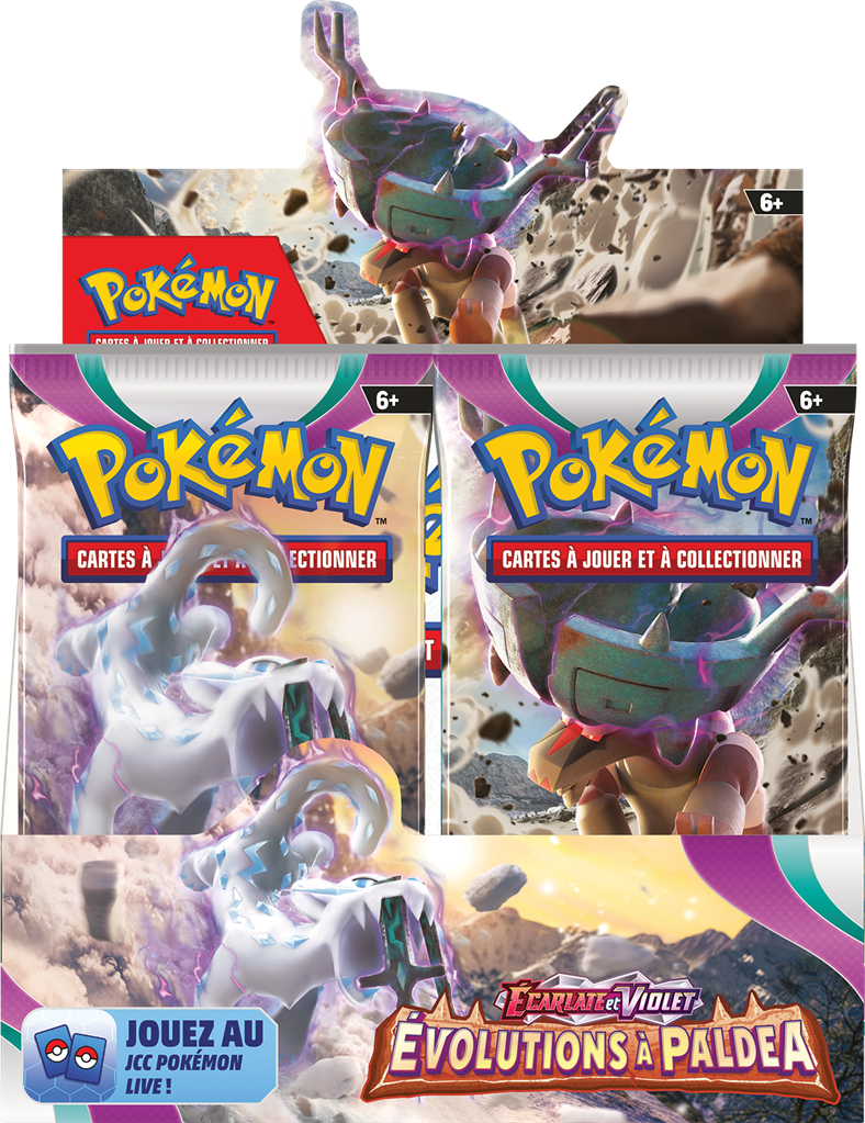 Pokémon JCC - Écarlate et Violet - Pack de Booster Évolutions à Paldea (Display x36) - flash vidéo