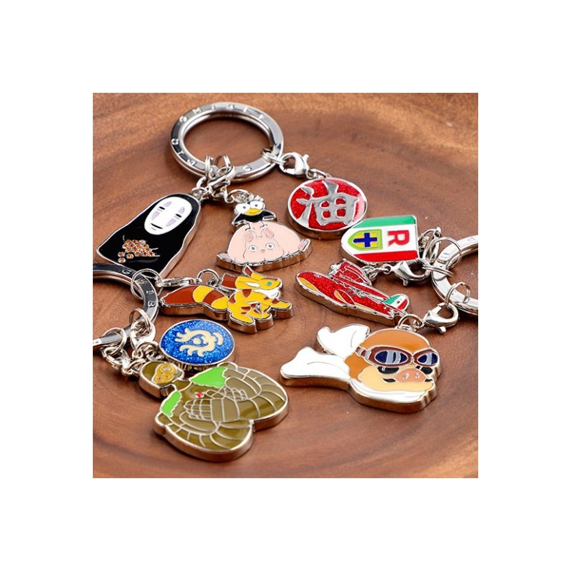 PORTE-CLÉS MÉTAL 3 PERSONNAGES MARCO - PORCO ROSSO