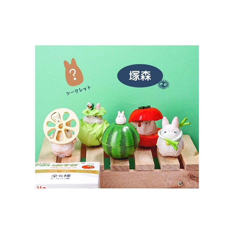 POSE COLL ASSORT 6 FIGURINES TOTORO BLANC LÉGUMES - MON VOISIN TOTORO