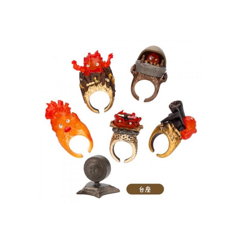 POSE COLLECTION ASSORT. DE 6 BAGUES CALCIFER - LE CHÂTEAU AMBULANT
