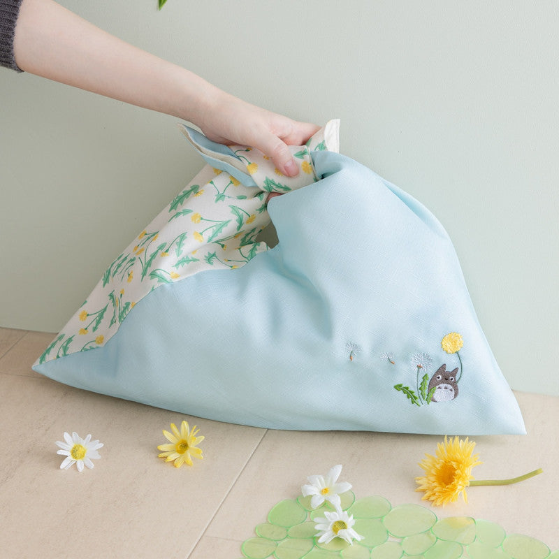 SAC AZUMA EN TISSU TOTORO AVEC BRODERIE PISSENLIT - MON VOISIN TOTORO