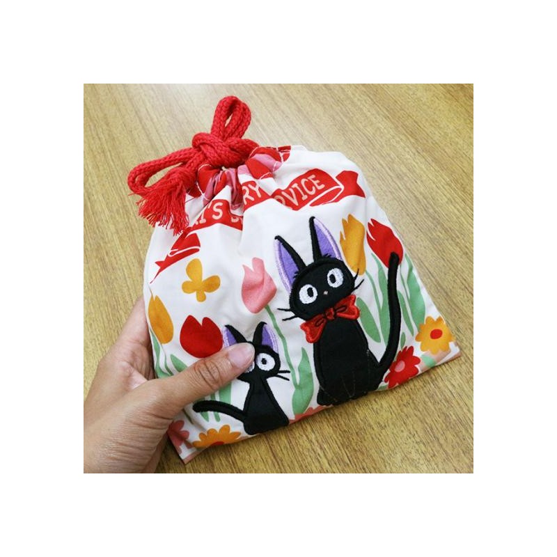 SACOCHE À CORDON JIJI ET CHATON 20 X 19 CM - KIKI LA PETITE SORCIÈRE