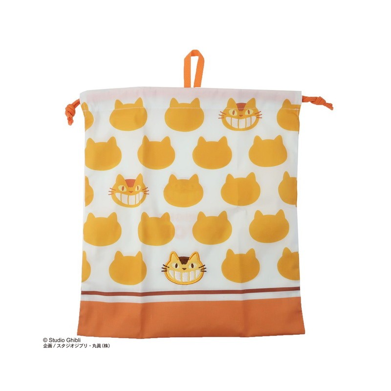 SACOCHE À CORDON SILHOUETTE CHATBUS 20 X 19 CM - MON VOISIN TOTORO