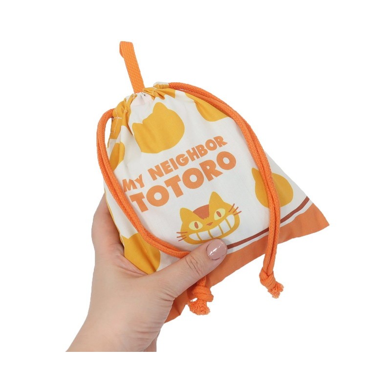 SACOCHE À CORDON SILHOUETTE CHATBUS 20 X 19 CM - MON VOISIN TOTORO