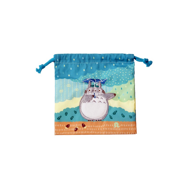 SACOCHE À CORDON TOTORO SOUS LA PLUIE 20 X 19 CM - MON VOISIN TOTORO