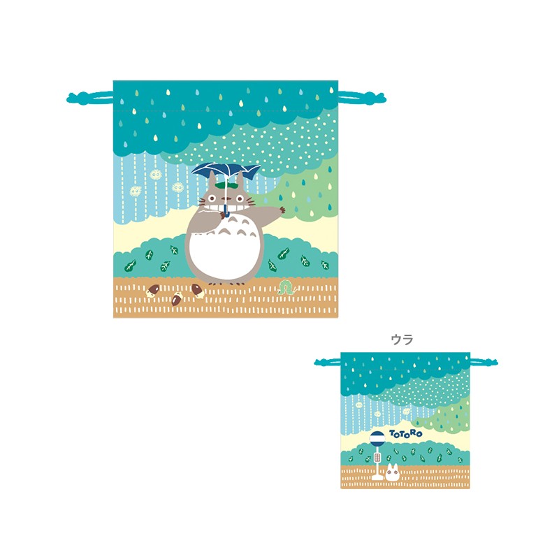 SACOCHE À CORDON TOTORO SOUS LA PLUIE 20 X 19 CM - MON VOISIN TOTORO